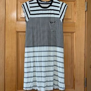 AE Black, White, and Gray Striped Dress XS